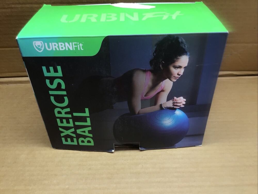 URBNFit Exercise Ball Kit Blue 45cm 18" Anti Burst Yoga Desk Chair Fitness Pump